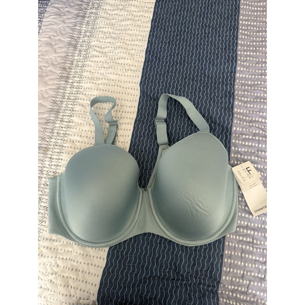 Chantelle 38F Bra Blue Comfort Chic Back Smoothing Convertible T-Shirt 18JNV NEW